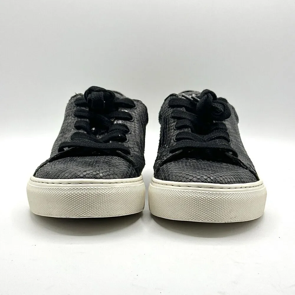 ZADIG & VOLTAIRE Shoes Black Python Snake Skin Leather Sneakers Size 41 / US 10